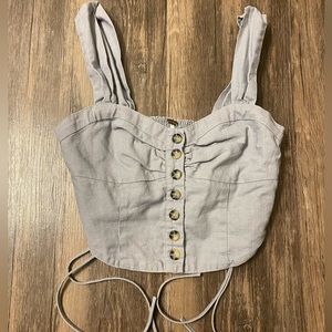Free People Grey Crop Top